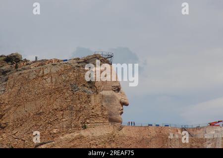 Crazy Horse Monument in Arbeit Stockfoto