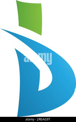 Grünes und blaues, fettgedrucktes Symbol mit Buchstabe B auf weißem Hintergrund Stock Vektor