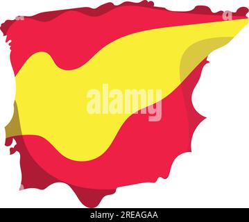 Isolierte Karte Spaniens mit dem Flaggenvektor Stock Vektor