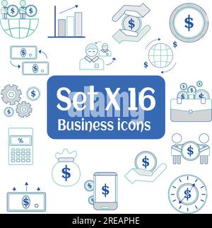 Satz verschiedener Geschäftssymbole Vektor Stock Vektor