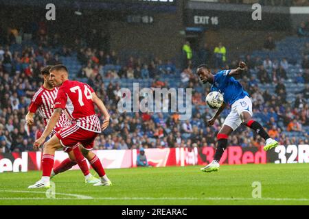 Glasgow, Großbritannien. 26. Juli 2023. Die Rangers Friendly im Ibrox Stadium, Glasgow, Schottland, Großbritannien, vor Beginn der Saison 23/24 waren zwischen Rangers und Olympiacos. Kredit: Findlay/Alamy Live News Stockfoto