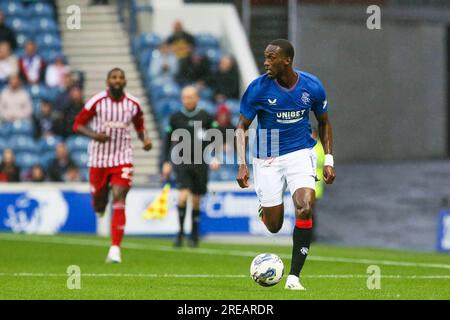 Glasgow, Großbritannien. 26. Juli 2023. Die Rangers Friendly im Ibrox Stadium, Glasgow, Schottland, Großbritannien, vor Beginn der Saison 23/24 waren zwischen Rangers und Olympiacos. Kredit: Findlay/Alamy Live News Stockfoto