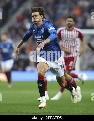 Glasgow, Großbritannien. 26. Juli 2023. Sam Lammers of Rangers während des Fußballspiels zwischen Rangers und Olympiacos im Ibrox Stadium in Glasgow, Schottland. (Foto: Sports Press Photo/Sports Press Photo/C - FRIST VON EINER STUNDE - FTP NUR AKTIVIEREN, WENN BILDER WENIGER ALS EINE STUNDE ALT sind - Alamy) Guthaben: SPP Sport Press Photo. Alamy Live News Stockfoto