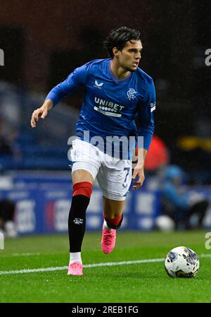 Glasgow, Großbritannien. 26. Juli 2023. IANIS Hagi of Rangers während des Vorsaison Freundschaftsspiels im Ibrox Stadium, Glasgow. Das Bild sollte lauten: Neil Hanna/Sportimage Credit: Sportimage Ltd/Alamy Live News Stockfoto