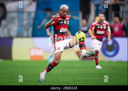 Porto Alegre, Brasilien. 26. Juli 2023. Wesley von Flamengo, während des Spiels zwischen Gremio und Bahia, für das 2023. Brasilien Cup Halbfinale erste Etappe im Arena do Gremio Stadion, in Porto Alegre am 26. Juli. Foto: Richard Ducker/DiaEsportivo/Alamy Live News Kredit: DiaEsportivo/Alamy Live News Stockfoto