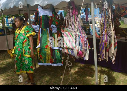 Souvenirstände, Port Vila, Vanuatu. Stockfoto