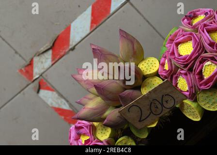 Blumen zum Verkauf auf Port Vila Markt, Efate Island, Vanuatu. Stockfoto