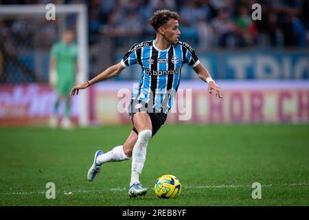 Porto Alegre, Brasilien. 26. Juli 2023. Bitello von Gremio, während des Spiels zwischen Gremio und Bahia, für das 2023. Brasilien Cup Halbfinale erste Etappe im Arena do Gremio Stadion, in Porto Alegre am 26. Juli. Foto: Richard Ducker/DiaEsportivo/Alamy Live News Kredit: DiaEsportivo/Alamy Live News Stockfoto