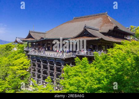 Kiyomizudera in zartem Grün? Stockfoto