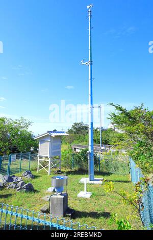 Akiyoshidai Regional Weather Observatory (Regionales Wetterbeobachtungszentrum Akiyoshidai) Stockfoto