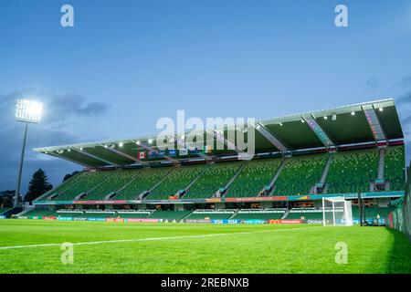 Perth, Aus. 26. Juli 2023. Perth, Australien, Juli 26. 2023: Ein Blick in das Stadion vor dem FIFA Womens World Cup Group B Fußballspiel 2023 zwischen Kanada und der Republik Irland im Perth Rectangular Stadium (HBF Park) in Perth, Australien. (NOE Llamas/SPP) Guthaben: SPP Sport Press Photo. Alamy Live News Stockfoto