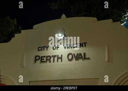 Perth, Aus. 26. Juli 2023. Perth, Australien, Juli 26. 2023: Ein Blick außerhalb des Stadions vor dem Fußballspiel der FIFA Womens World Cup Group B zwischen Kanada und der Republik Irland 2023 im Perth Rectangular Stadium (HBF Park) in Perth, Australien. (NOE Llamas/SPP) Guthaben: SPP Sport Press Photo. Alamy Live News Stockfoto