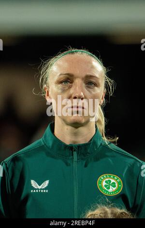 Perth, Aus. 26. Juli 2023. Perth, Australien, Juli 26. 2023: Portrait von Louise Quinn (4 Republik Irland) während des 2023 Fußballspiels der FIFA Womens World Cup Group B zwischen Kanada und der Republik Irland im Perth Rectangular Stadium (HBF Park) in Perth, Australien. (NOE Llamas/SPP) Guthaben: SPP Sport Press Photo. Alamy Live News Stockfoto