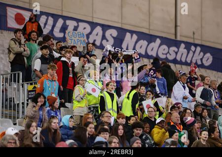 Dunedin, Neuseeland. 26. Juli 2023. Japan Supporters, 26. Juli 2023 - Fußball/Fußball : Japan Supporters während der FIFA Womens World Cup Australien & Neuseeland 2023 Group C Match zwischen Japan und Costa Rica im Dunedin Stadium in Dunedin, Neuseeland. Kredit: AFLO/Alamy Live News Stockfoto