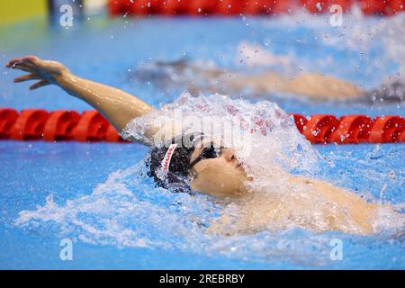 Daiki Yanagawa (JPN), 27. JULI 2023 - Schwimmen : World Aquatics Championships Fukuoka 2023 Herrenrenrenmeisterschaft mit 200m km Backstroke Heat in der Marine Messe Fukuoka Halle A in Fukuoka, Japan. (Foto: YUTAKA/AFLO SPORT) Stockfoto