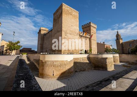 castillo de Aguas Mansas, construido durante los siglos XIII y XIV, Agoncillo, La Rioja , Spanien, Europa Stockfoto