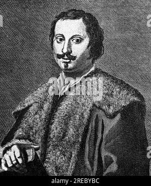 Torricelli, Evangelista, 15.10.1608 - 25.10.1647, italienischer Physiker, bis hin zur zeitgenössischen Gravur, DAS URHEBERRECHT DES KÜNSTLERS MUSS NICHT GELÖSCHT WERDEN Stockfoto