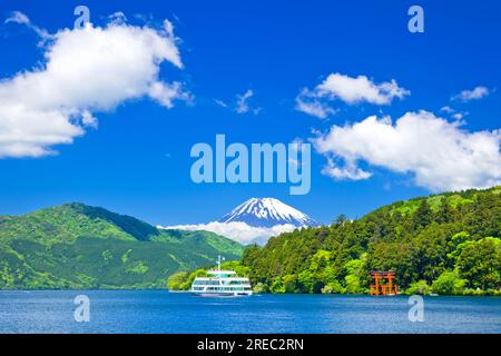 Fuji und Ashinoko-See Stockfoto