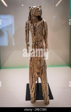 löwenmann aus Stadel, obere paläolithische Mammuts-Elfenbein-Skulptur, Nachbildung, Museo de la evolución humana, MEH, Burgos, Spanien Stockfoto