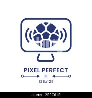 Sport-Streaming in Schwarz, solides Desktop-Symbol Stock Vektor
