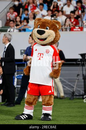 Nationalstadion, Tokio, Japan. 26. Juli 2023. Bayern Münchens Maskottchen „Berni“, 26. Juli 2023 - Fußball/Fußball : Freundschaftsspiel zwischen dem FC Bayern München 1-2 Manchester City im Nationalstadion Tokio, Japan. Kredit: AFLO/Alamy Live News Stockfoto