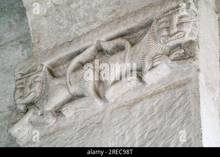 12.-Cantury Church of the Intercession on the Nerl in der russischen Region Wladimir. UNESCO-Weltkulturerbe. Stockfoto