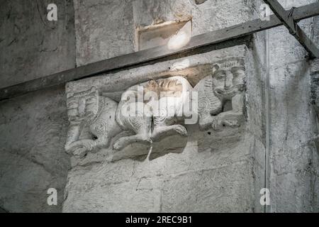 12.-Cantury Church of the Intercession on the Nerl in der russischen Region Wladimir. UNESCO-Weltkulturerbe. Stockfoto