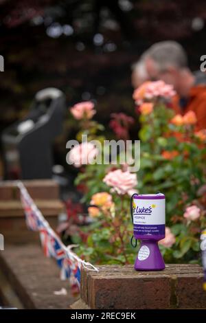 Spendensammlungen auf Straßenpartys für Platinum Jubilee Queen ElisabethII in Harrow Streets Stockfoto