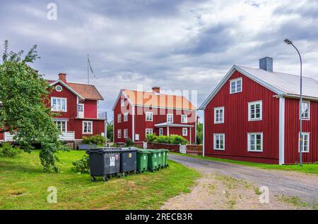 Malerisches Dorf Lunds by in der Gemeinde Gladhammar außerhalb von Västervik, Kalmar län, Schweden. Stockfoto