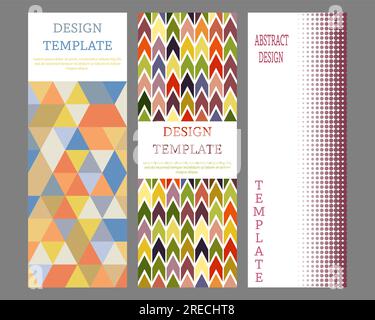 Ein Set abstrakter geometrischer Konstruktionslayouts. Die Idee für Titelseiten, Cover, Bücher, Broschüren, Flyer, Poster, Broschüren. Schablone für Innen- und d Stock Vektor