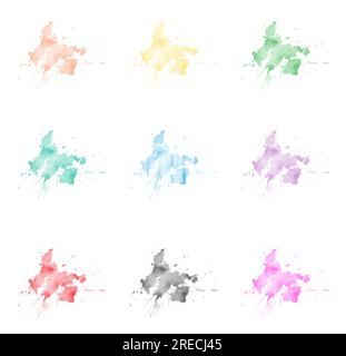 Ein Satz farbige Blots, Pinselstrich. Vorlage für kreatives Design, Kreativität und kreative Ideen Stock Vektor