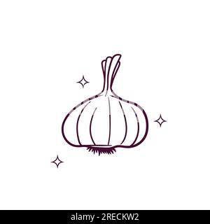 Handgezeichneter Knoblauch. Doodle Vector Sketch-Illustration Stock Vektor