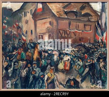 L'entree des troupes francaises a Strasbourg (Bas Rhin, Frankreich), le 22 novembre 1918. Peinture de Emile Othon Friesz (1879-1949), huile sur toile, 1918. Musée des beaux Arts de Strasbourg. Stockfoto