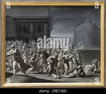 Le Massacre des Innocents. Der Peinturattribuee A Jacques Stella (1596-1657). Art francais 17e Siecle. Musée des Beaux Arts de Rouen. Stockfoto