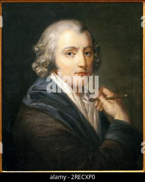 Autoportrait (Autom. Hochformat). Peinture de Jean Baptiste Greuze (1725-1805), huile sur toile, vers 1755. Art francais 18e Siecle. Hotel Dieu, Musee Greuze, Tournus. Stockfoto