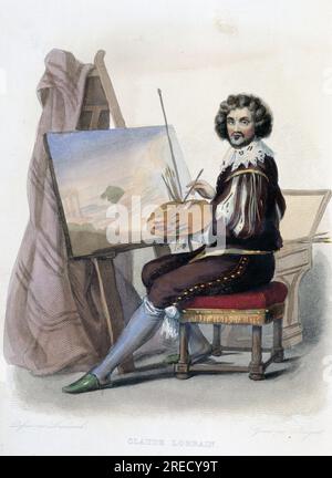 Claude Gellee dit Lorrain (1600-1682) peintre Francais - in "Le Plutarque Francais', par Mennechet, Paris, 1844-47 Stockfoto