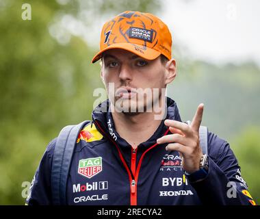 SPA - Max Verstappen (Red Bull Racing) auf der Rennstrecke Spa-Francorchamps im Vorfeld des Großen Preises von Belgien. ANP SEM VAN DER WAL Stockfoto