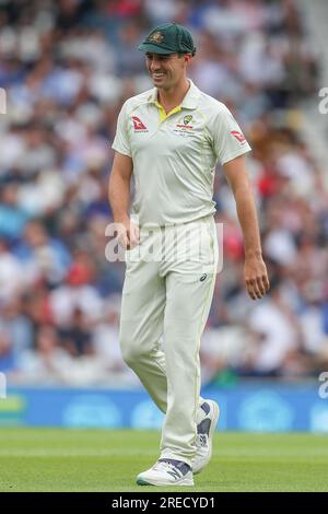 Pat Cummings of Australia während der LV= Insurance Ashes Fifth Test Series Day One England gegen Australia at the Kia Oval, London, Großbritannien, 27. Juli 2023 (Foto von Gareth Evans/News Images) in London, Großbritannien, am 7./27. Juli 2023. (Foto: Gareth Evans/News Images/Sipa USA) Stockfoto