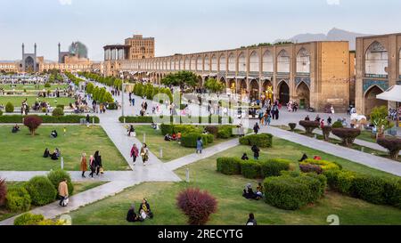 Blick über den Naqsh-e Jahan Square im Zentrum von Isfahan, Iran Stockfoto