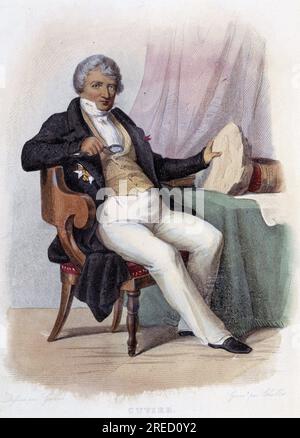 Jean Leopold Frederic Cuvier dit Georges Cuvier (1769-1832), biologiste Francais - in "Le Plutarque Francais', par Mennechet, Paris, 1844-47 Stockfoto