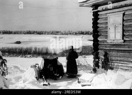 Deutsche Post mit einem 3,7cm Pak 36 im Winter bei Ljubne. Foto: Fenske. [Maschinelle Übersetzung] Stockfoto