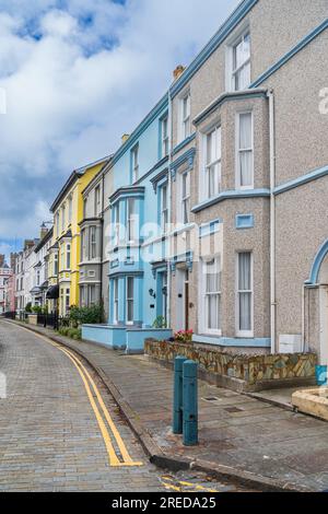 Straße in der Stadt Carnarfon in nordwales Stockfoto