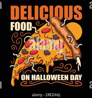 Pizza Maden halloween-Vektordarstellung für Ihr Unternehmen oder Ihre Marke Stock Vektor