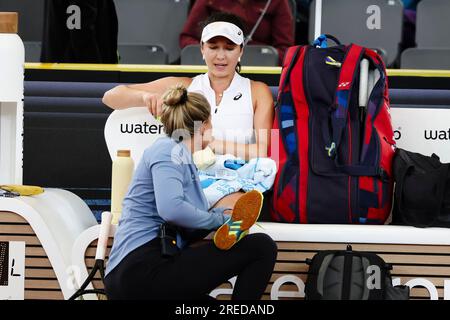 Hamburg, Deutschland. 27. Juli 2023. Tennisspielerin Eva Lys aus Deutschland beim Hamburg European Open 2023. Frank Molter/Alamy Live-Nachrichten Stockfoto