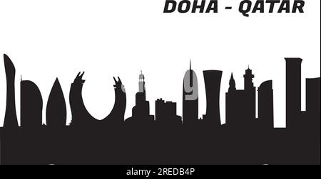 Doha Downtown Katar Vector Sketch Stock Vektor