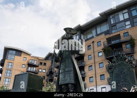 Mihail Chemiakins Statue von Peter dem Großen am Deptford Creek Stockfoto