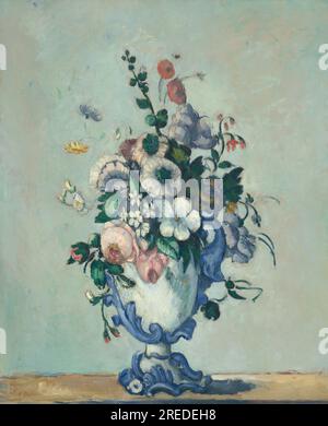 Titel: Blumen in einer Rokoko Vase Schöpfer: Paul Cézanne Datum: 1873 Abmessungen: 73 x 59,8 cm Medium: Öl auf Leinwand Ort: National Gallery of Art, Washington, D.C. Stockfoto