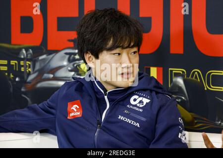 TSUNODA Yuki (Jap), Scuderia AlphaTauri AT03, Portrait, Pressekonferenz während des Formel-1-Grand Prix von Rolex in Belgien 2022, 14. Runde der FIA-Formel-1-Weltmeisterschaft 2022 vom 26. Bis 28. August 2022 auf dem Circuit de Spa-Francorchamps in Francorchamps, Belgien Stockfoto