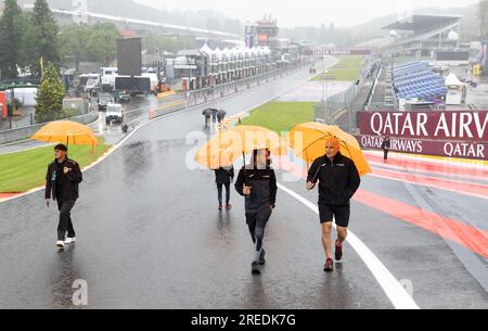 Spa, Belgien. 27. Juli 2023. Abbildung: Foto vor dem Spa-Francorchamps-Formel-1-Rennen in Belgien, dem 14. GP (von 24) der Weltmeisterschaft, in Spa-Francorchamps, Donnerstag, den 27. Juli 2023. Dieses Jahr ist es der 78. GP Belgiens. BELGA FOTO BENOIT DOPPAGNE Kredit: Belga News Agency/Alamy Live News Stockfoto