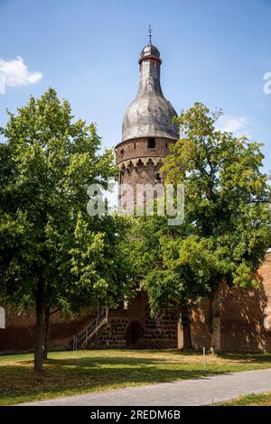 Judde Tower, Zonen am Rhein, Nordrhein-Westfalen, Deutschland Juddeturm, Zons am Rhein, Nordrhein-Westfalen, Deutschland. Stockfoto